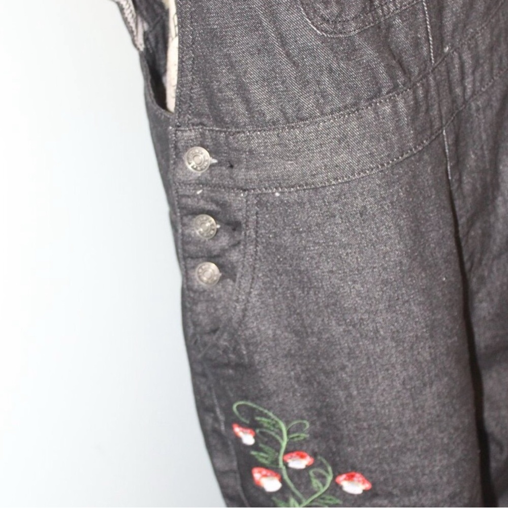 Mushroom Embroidered Overalls 8 - Picture 3 of 8